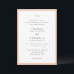 Trisha Peach Modern Wedding Einladung<br><div class="desc">Moderne Hochzeitseinladungen mit einem sauberen Design mit Serif- und Script-Schriftart.</div>