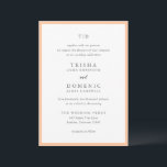 Trisha Peach Modern Wedding Einladung<br><div class="desc">Moderne Hochzeitseinladungen mit einem sauberen Design mit Serif- und Script-Schriftart.</div>