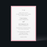 Trisha Pink Moderne Hochzeit Einladung<br><div class="desc">Moderne Hochzeitseinladungen mit einem sauberen Design mit Serif- und Script-Schriftart.</div>