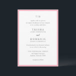 Trisha Pink Moderne Hochzeit Einladung<br><div class="desc">Moderne Hochzeitseinladungen mit einem sauberen Design mit Serif- und Script-Schriftart.</div>