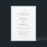 Trisha Powder Blue Modern Wedding Einladung<br><div class="desc">Moderne Hochzeitseinladungen mit einem sauberen Design mit Serif- und Script-Schriftart.</div>