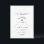 Trisha Sage Green Moderne Hochzeit Einladung<br><div class="desc">Moderne Hochzeitseinladungen mit einem sauberen Design mit Serif- und Script-Schriftart.</div>