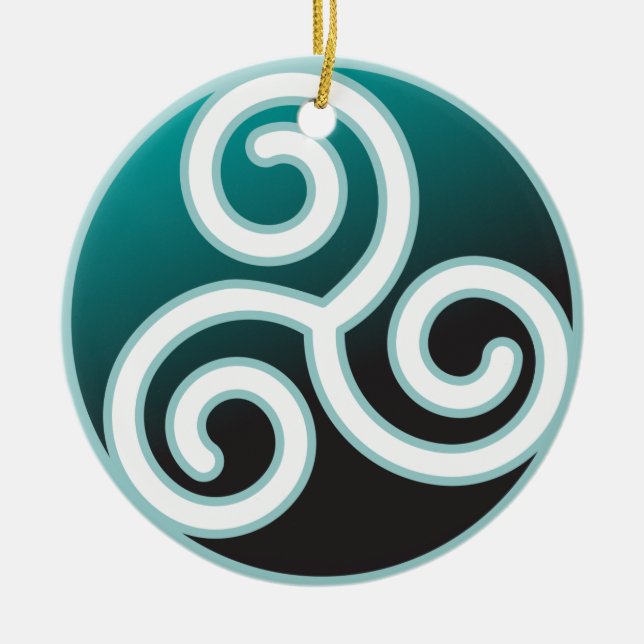Triskele Celtic-Spirale Keramik Ornament (Vorne)