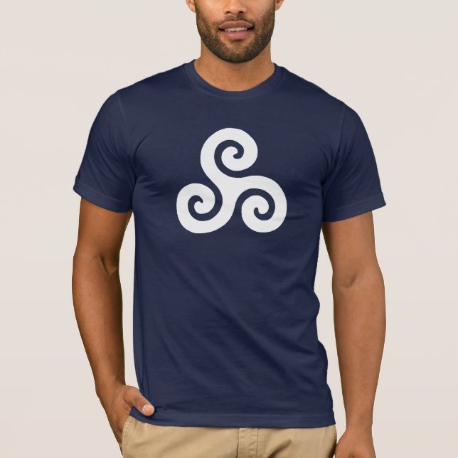 Triskele keltischer weißer Symbol-T - Shirt (Vorderseite)