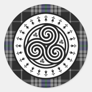 Triskele & Tartan National Breizh Runder Aufkleber