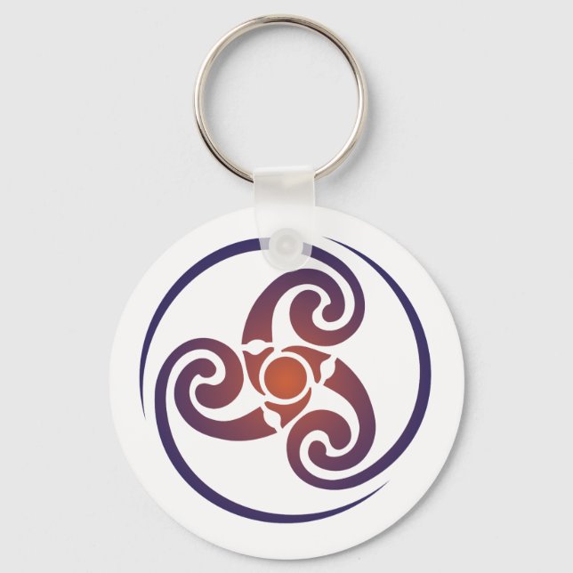 Triskele, Triple Spiral, Triskelion Symbol Celtic Schlüsselanhänger (Vorderseite)