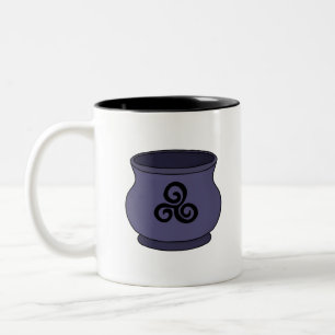 Triskele Triskelion Triple Spiral Cauldron Zweifarbige Tasse