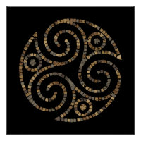 Triskelion Celtic - Dreier-Spiralsymbol - Mosaik