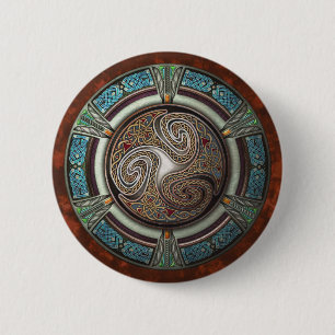 Triskelion runder Knopf Button