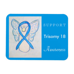 Trisomy 18 Awareness Ribbon Angel Magnet