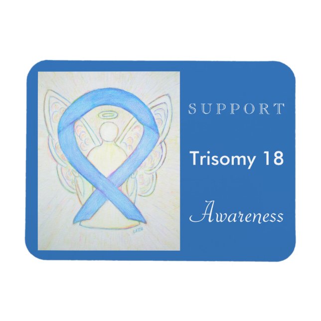 Trisomy 18 Awareness Ribbon Angel Magnet (Horizontal)