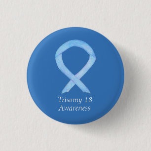 Trisomy 18 Awareness Ribbon Custom Art Button