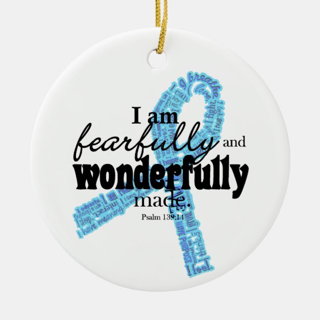 Trisomy 18 Weihnachtsdekoration Keramikornament (Vorne)