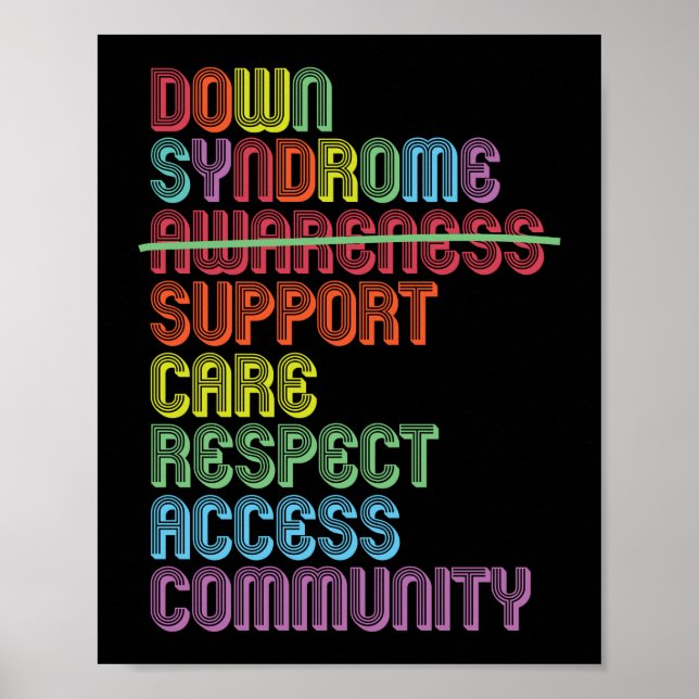 Trisomy 21 Down Syndrome Awareness Rainbow Poster (Vorne)