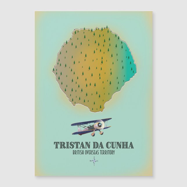Tristan da Cunha British Overseas Territory Map Magnetkarte (Vorderseite)