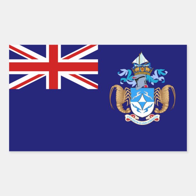 Tristan de Cunha Flag. Großbritannien, Britische Ü Rechteckiger Aufkleber (Vorderseite)
