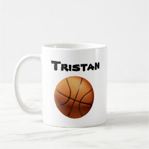 Tristan Nom Avec Basketball Orange, Mug De Café