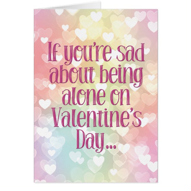 Triste d'être seul sur la carte de Saint Valentin (Devant)