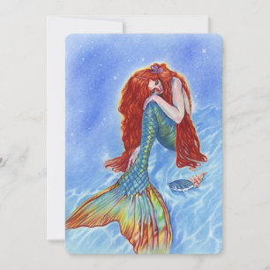 triste sirène sous-marin carte pour notes plat