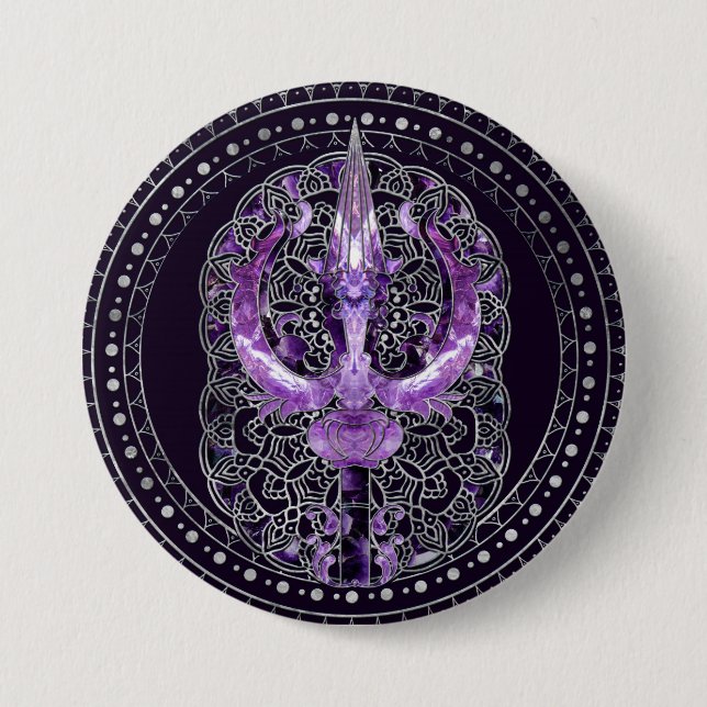 Trisula - Trident von Shiva Button (Vorderseite)