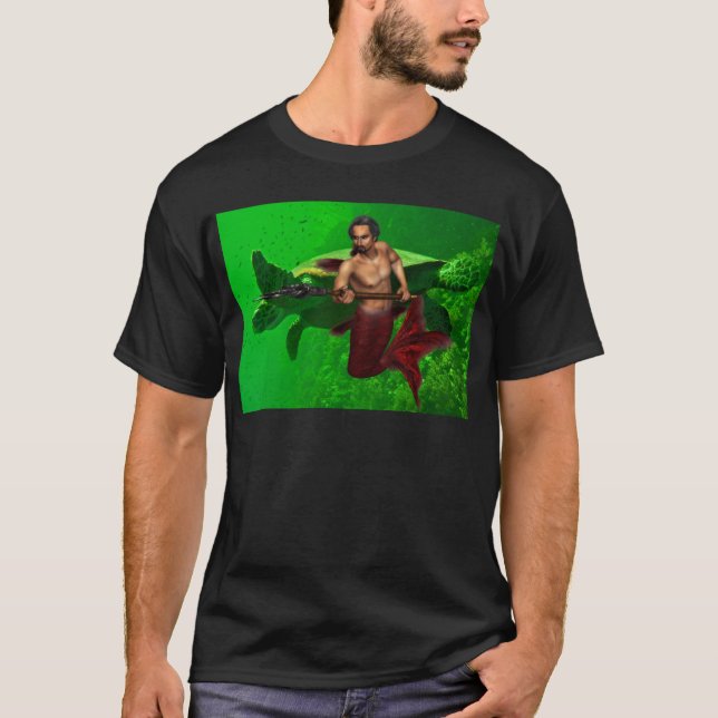 Triton avec le T-shirt des hommes de tortue de mer (Devant)