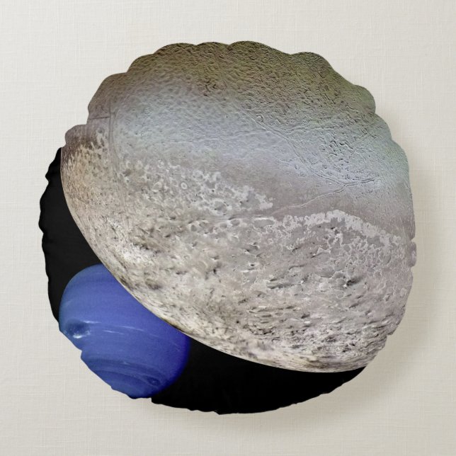 Triton mit Neptun Rundes Kissen (Vorderseite)