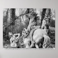 Tritons grooming two horses of the sun