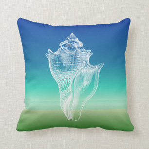 Tritonshorn-Muschel-blaues Grün-Meerblick-Kissen Kissen