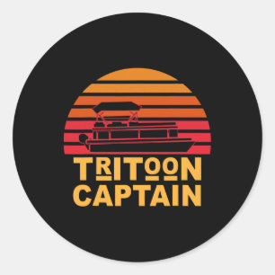 Tritoon Captain Pontoon Captain Tri-toon Boating Runder Aufkleber