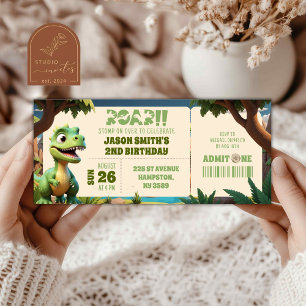 Tritt auf den Dinosaurier-Geburtstags-Ticket