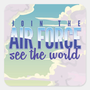 Tritt dem Luftwaffenposter bei Quadratischer Aufkleber