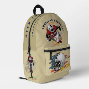 Tritt ein in den Sieg American Football Bedruckter Rucksack