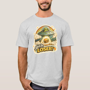 Tritt ein, Verlierer! Lustiges Alien-UFO-Retro-Car T-Shirt
