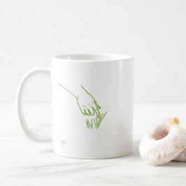 Tritt Gras Kobold Hand Daryl Linienkunst Lustiger Kaffeetasse