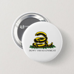 Tritt nicht auf Fleisch lustige Gadsden-Flagge Par Button