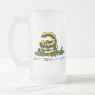 Tritt nicht auf Fleisch lustige Gadsden-Flagge Par Mattglas Bierglas