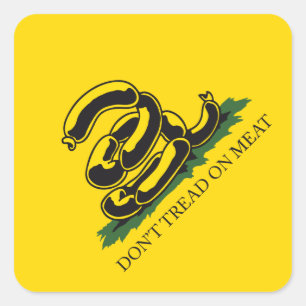 Tritt nicht auf Fleisch lustige Gadsden-Flagge Par Quadratischer Aufkleber