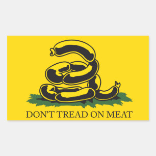 Tritt nicht auf Fleisch lustige Gadsden-Flagge Par Rechteckiger Aufkleber
