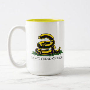Tritt nicht auf Fleisch lustige Gadsden-Flagge Par Zweifarbige Tasse