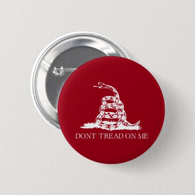 Tritt nicht auf mich Gadsden Flagge Libertarian Sn Button (Vorne & Hinten)
