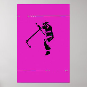Tritt-Trick auf dem Roller - Stunt-Roller-Fahrer Poster