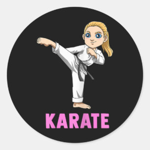 Tritt und Schlag Kid - Süße Karate-Girl Runder Aufkleber