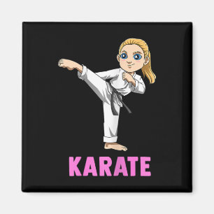 Tritt und schlägt Kind - Süßes Karate-Mädchen Magnet