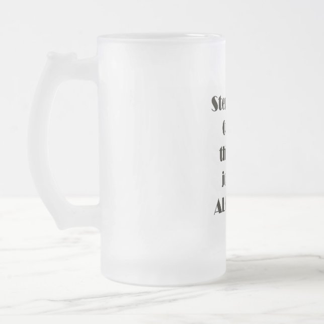 Tritt weg vom Kaffee Mattglas Bierglas (Links)