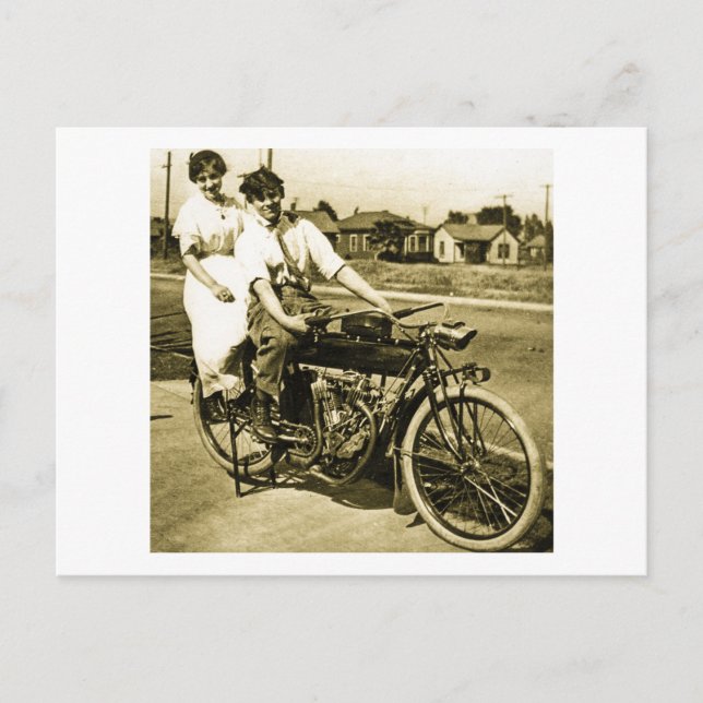 Triumph der Liebe Verabredet auf einem Motorrad Vi Postkarte (Vorderseite)