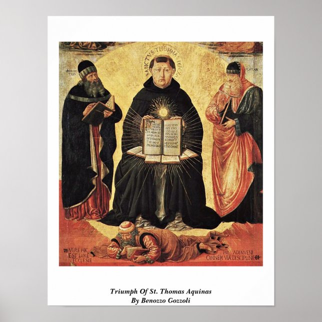 Triumph des hl. Thomas Aquinas von Benozzo Gozzoli Poster (Vorne)