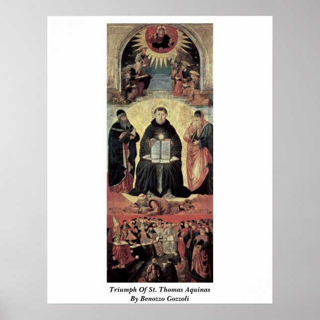 Triumph des hl. Thomas Aquinas von Benozzo Gozzoli Poster (Vorne)