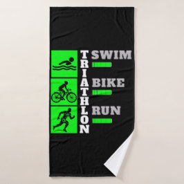 Triumph des Triathlon: Schwimmen, Fahrrad, Erlebni Badehandtuch