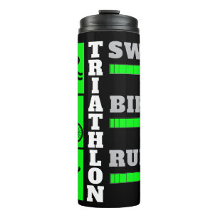 Triumph des Triathlon: Schwimmen, Fahrrad, Erlebni Thermosbecher