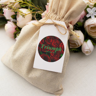 Triumph Ephesians 6:13 Verse Elegante Rote Rosen Runder Aufkleber
